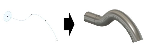 スイープで作成するモデルの例