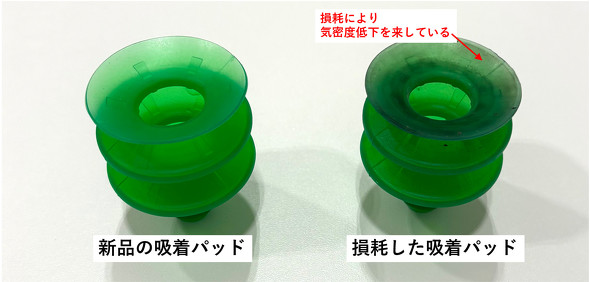 �����g�p�̊Ԃɗ򉻂����z���p�b�h�̎���2�F�J��Ԃ��̋z������ɂ���ċz���ʂ����Ղ������Ƃɂ��A�p�b�h������ۂ��Â炭�Ȃ��Ă��܂��Ă���