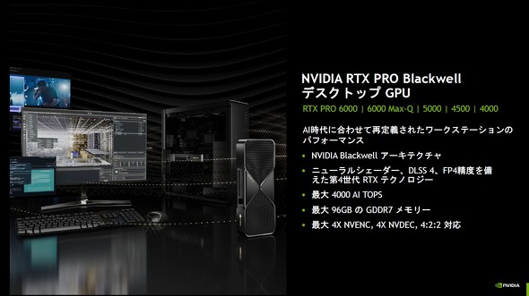 �ŐV�����NVIDIA RTX PRO Blackwell�f�X�N�g�b�vGPU�̊T�v