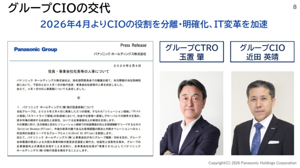 2026�N4���Ƀp�i�\�j�b�N �C���_�X�g���[�̋ߓc�p�������O���[�vCIO�ɏA�C����