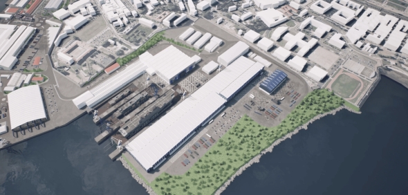 Navantia���X�y�C����Ferrol���D���ɐ�������Digital Block Factory�̊����C���[�W