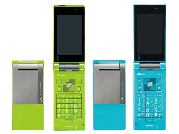 AQUOSケータイ W61SH」に新色フレッシュグリーンとマリンブルーが登場