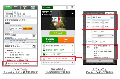 Navitimeとジョルテが連携 目的地の経路検索 結果登録を一貫して利用可能に Itmedia Mobile