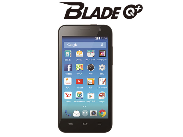 ソフトバンク、プリペイド式「シンプルスタイル」スマホの「BLADE Q+