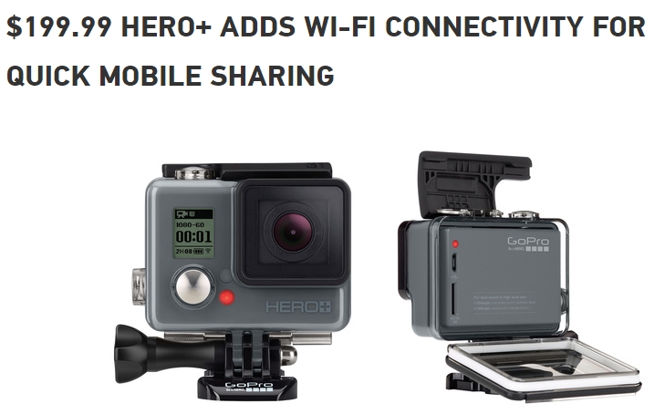 GoPro、Wi-FiとBluetoothサポートの「HERO+」を199.99ドルで発売へ