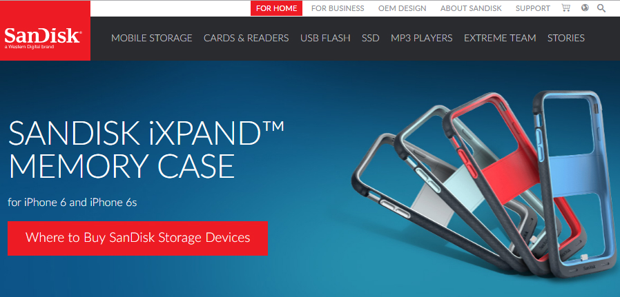 SanDisk、iPhone 6／6sのフラッシュメモリ内蔵ケースを発売 32GBが60