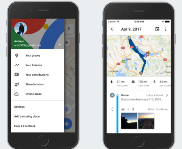 Ios版 Googleマップ にも移動履歴表示の タイムライン 機能追加 Itmedia Mobile