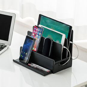 3 6台のスマホやタブレットをすっきり収納 レザー調の充電ステーション Itmedia Mobile
