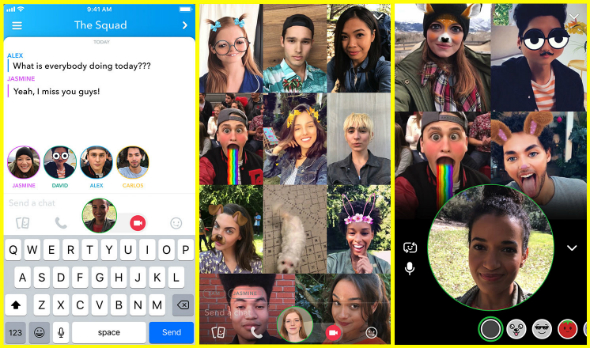 Snapchatにグループ動画チャット機能 Itmedia Mobile