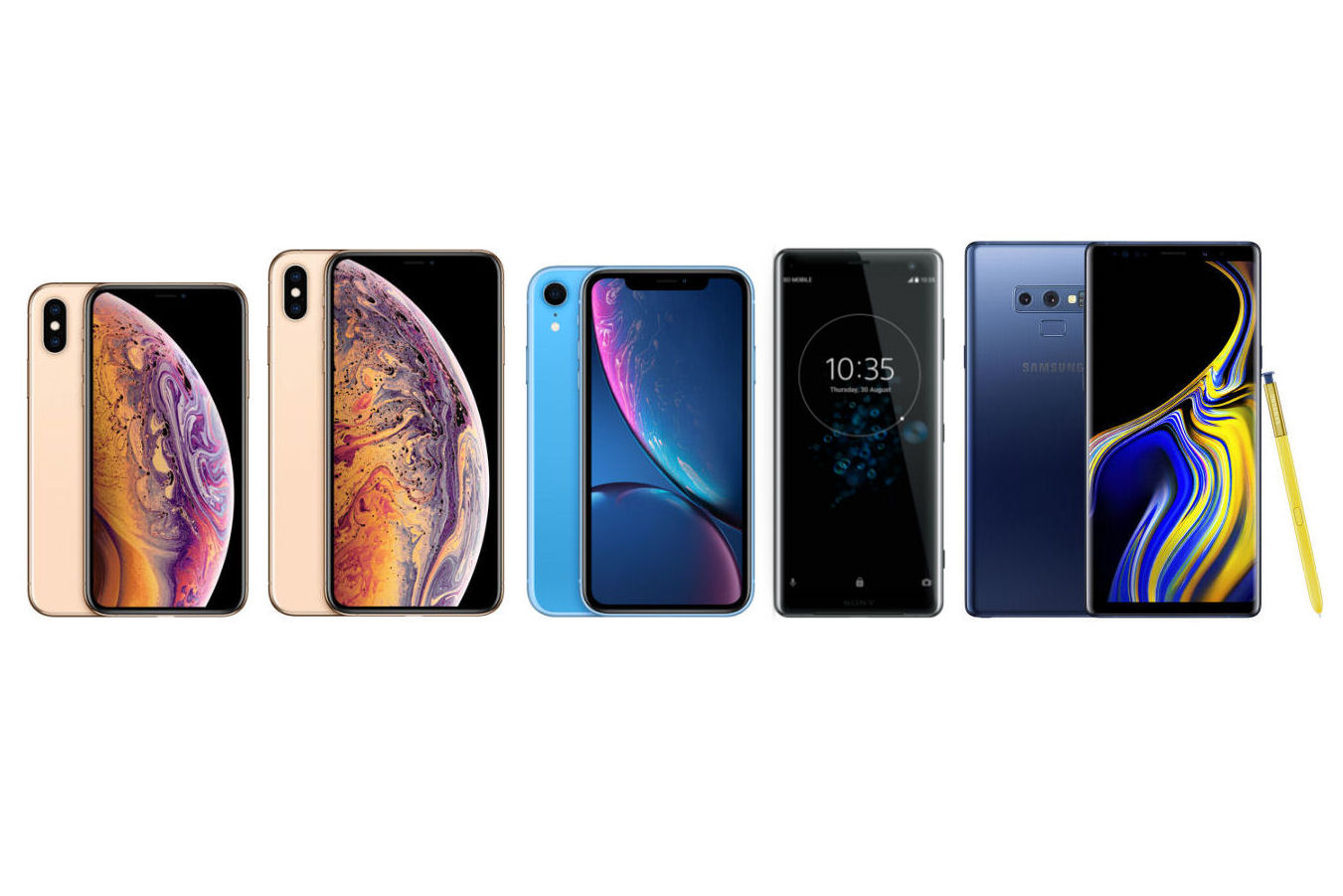 新「iPhone」3機種と「Xperia XZ3」「Galaxy Note9」のスペックを比較