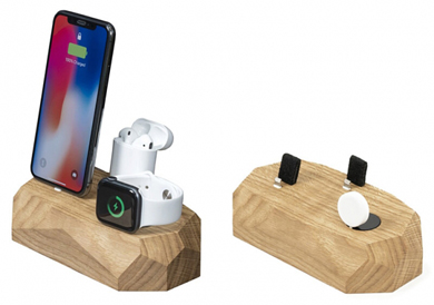 Apple製品向け木製充電ドック「3 in 1ドック」
