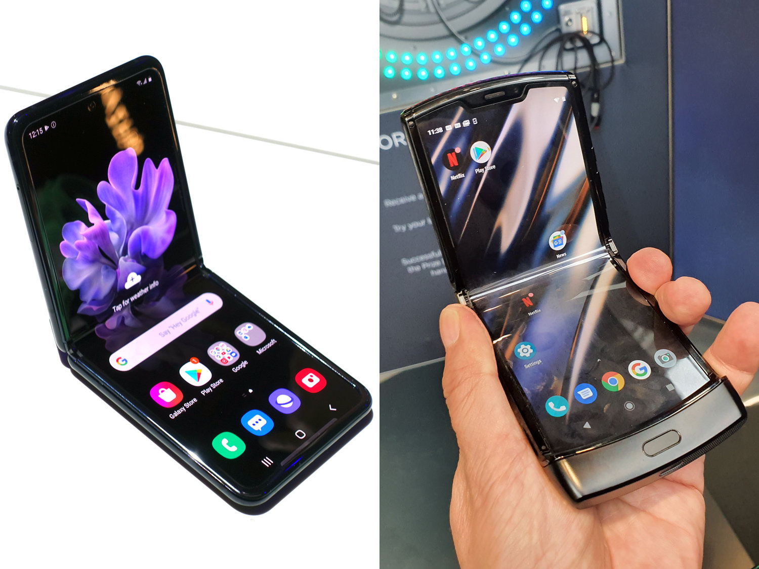 縦折スマホ「Galaxy Z Flip」と「razr」は何が違う？ 実機写真で比べて
