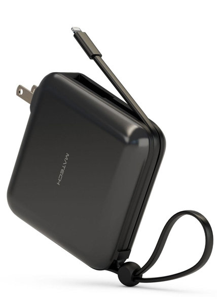Lightningケーブル内蔵のコンセント型モバイルバッテリー Matechが2月17日まで40 オフで販売 Itmedia Mobile