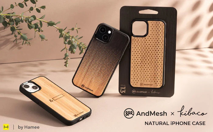 AndMeshとKIBACOWORKSがコラボしたiPhone 13向け天然木ケース発売