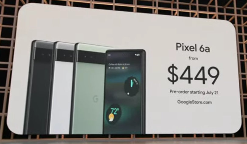Google、「Pixel 6a」発表 Google Tensor搭載で5万3900円 - ITmedia Mobile