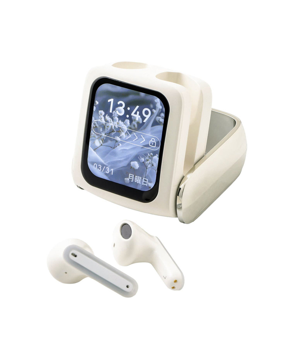 4180円の「液晶ENCワイヤレスイヤホン」 充電ケースの液晶画面で音量や