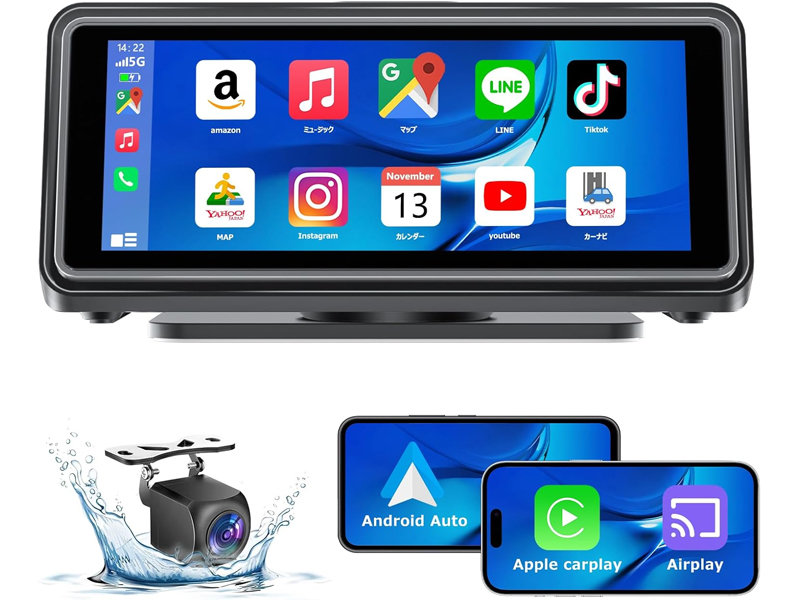 ディスプレイ カーオーディオ ワイヤレスCarPlay Android Auto 横長の約7型ディスプレイオーディオ CarPlay／Android Autoに