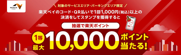 NEXCO�����{�ł̂��x�����ōő�1���|�C���g��������L�����y�[��