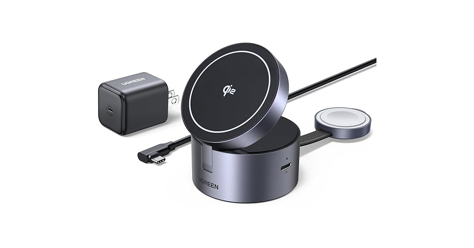 「UGREEN MagSafe対応 3in1 ワイヤレス充電器」が45％オフの5489円で販売中