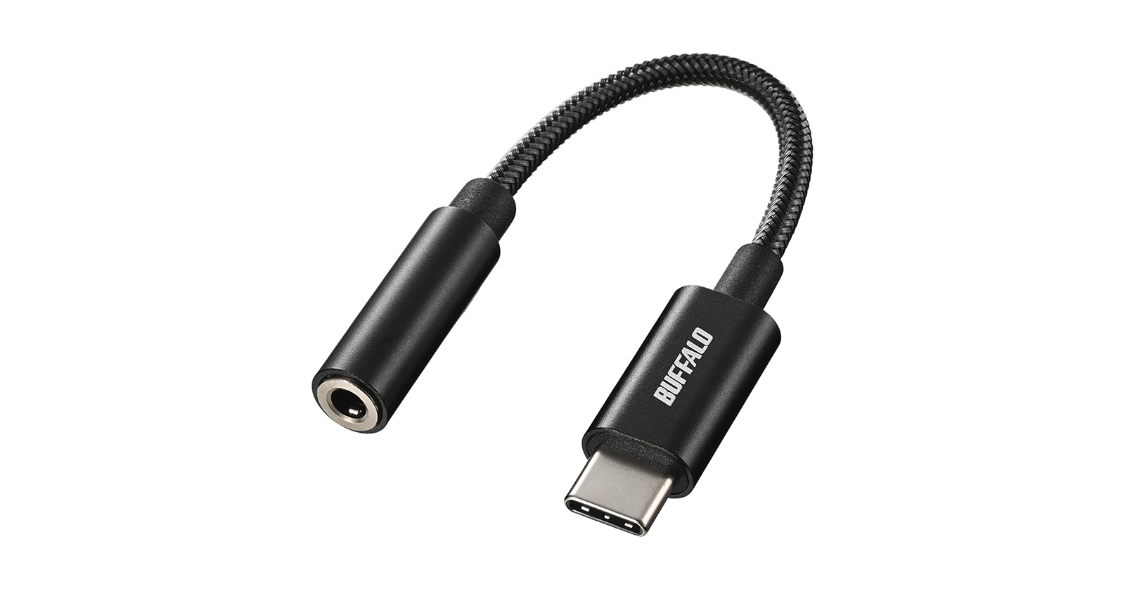 ハイレゾ、マイク対応USB Type-C→ステレオミニアダプター「バッファロー BSMPC355HRBK」がセールで980円