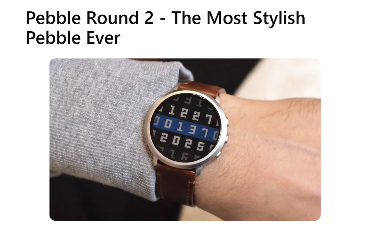 Pebble、円形表示のスマートウォッチ「Round 2」を199ドルで発売へ CES