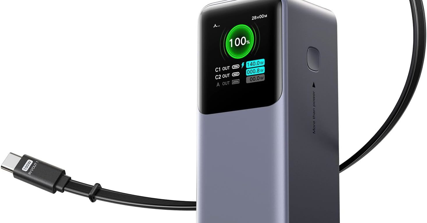 ハイパワーな「UGREEN Nexode 巻取式ケーブル内蔵 モバイルバッテリー