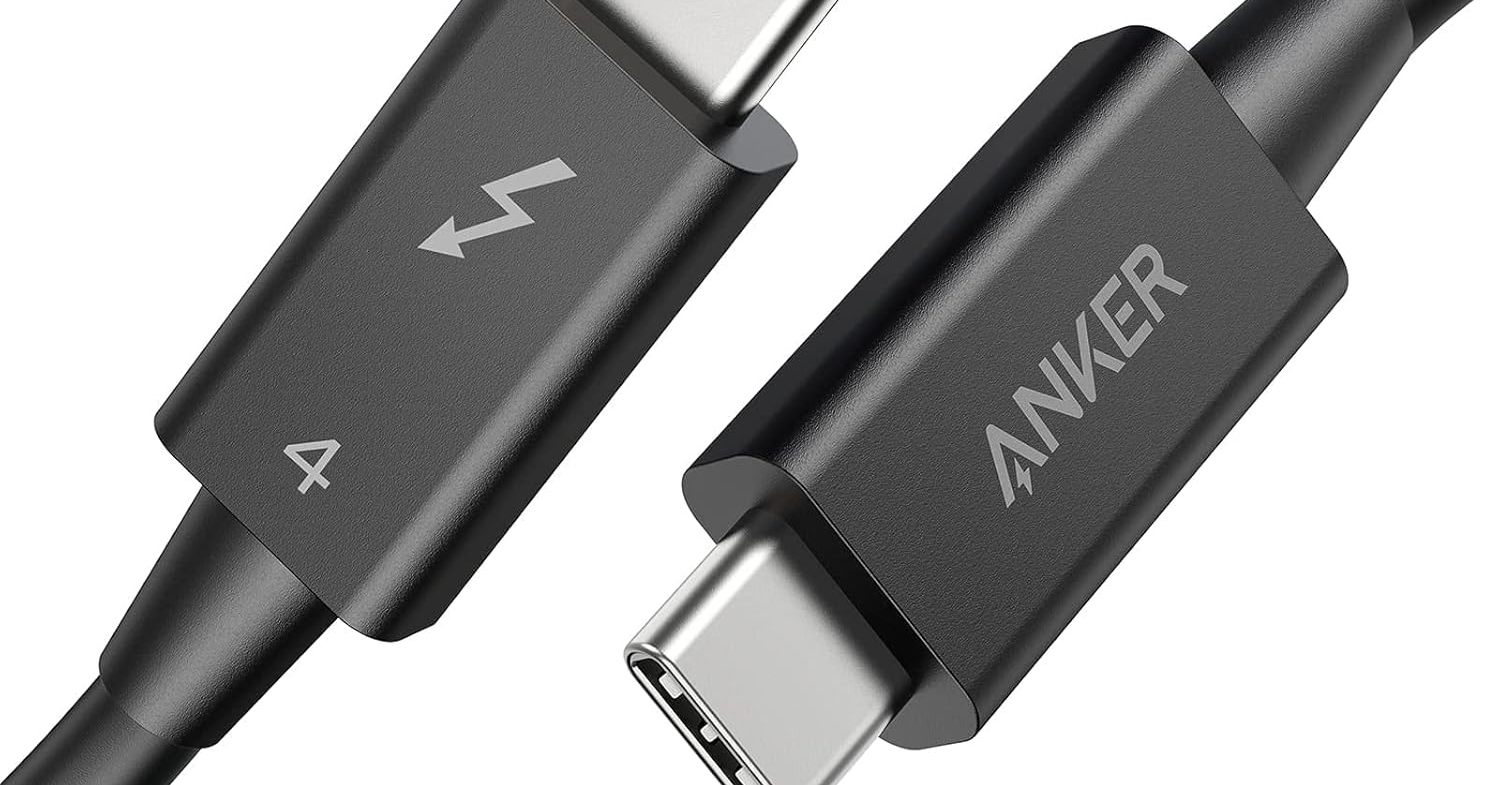 40Gbpsの高速転送で大容量データも瞬時に扱える「Anker USB-C & USB-C Thunderbolt 4 100W ケーブル 0.7m」が32％オフの2990円に