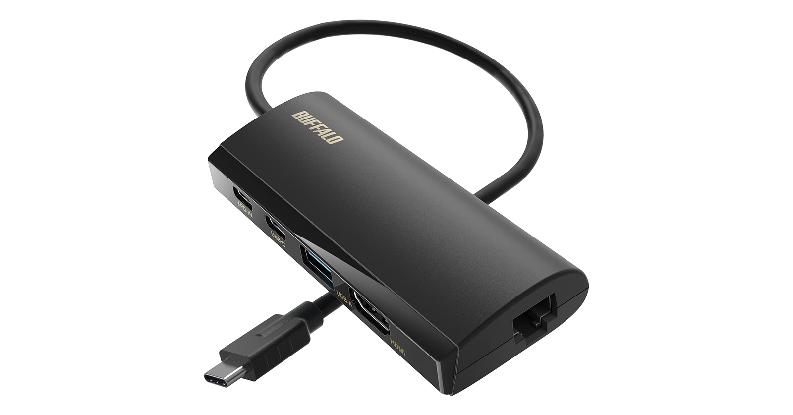 USB Type-C2ポート、有線LANポート搭載ハブ「バッファロー USB-C ハブ LUD-U3-CGHDBK/N」が10％オフの4480円に