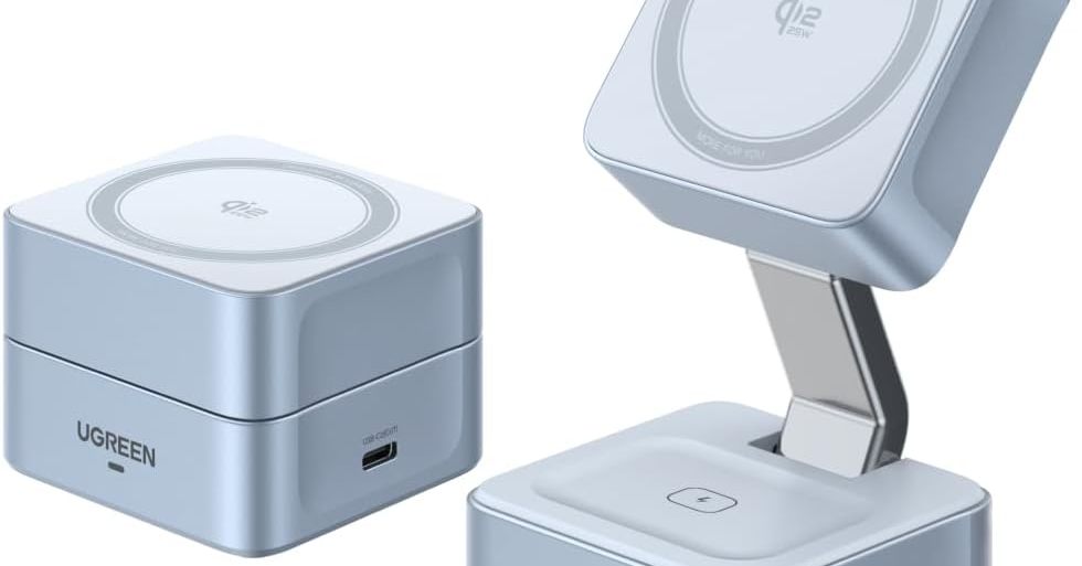 外出先でのスマホとイヤフォンの同時充電に役立つ「UGREEN MagFlow 25W Qi2 ワイヤレス充電器」が34％オフの4636円に