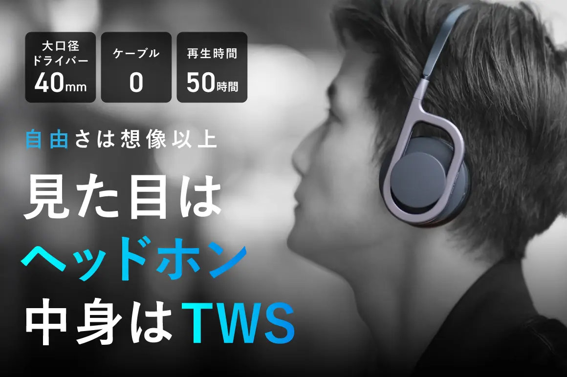 完全ワイヤレス構造のオンイヤーヘッドフォン「Croiy」登場、手軽に高音質を体験