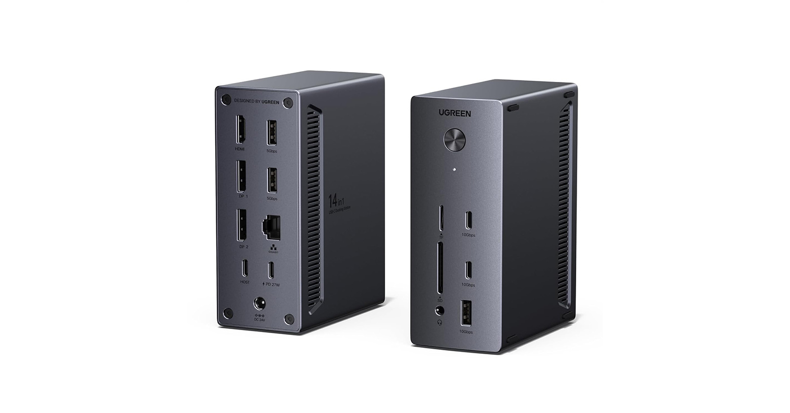 3画面出力、SDスロットやLAN端子も備える「UGREEN ドッキングステーション 14-in-1」が40％オフの1万2590円に