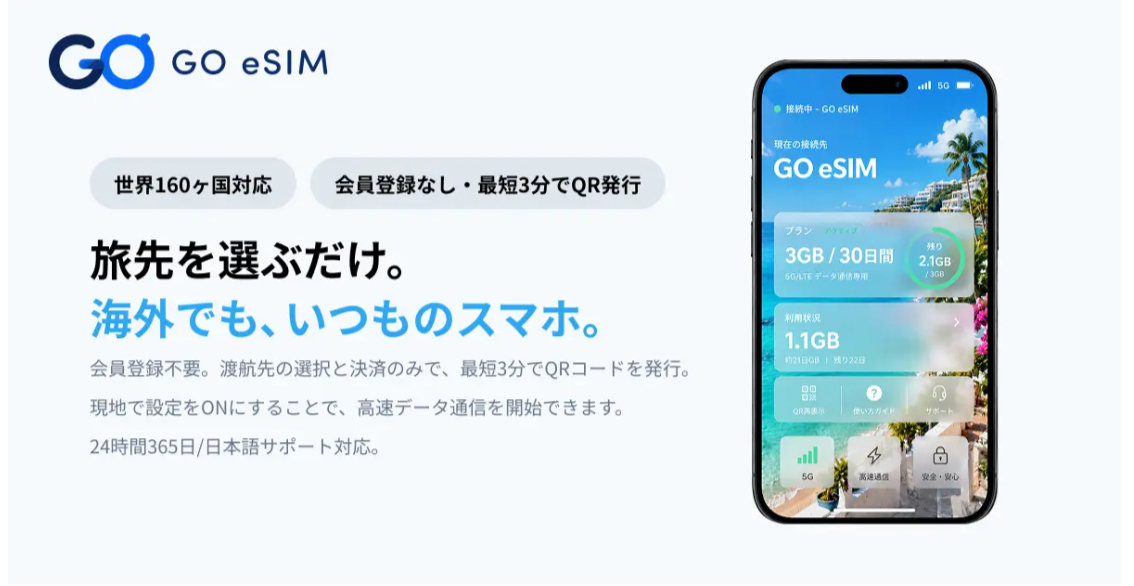 開発の全工程をAIで構築、日本人向け海外eSIM「GO eSIM」誕生　世界160カ国に対応