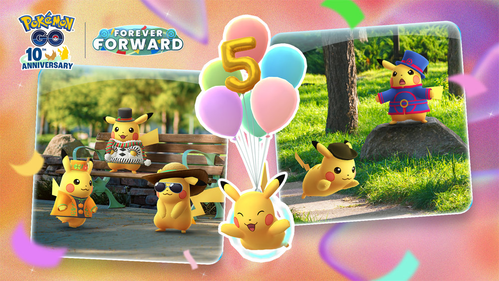 ポケモンGO、異なる衣装のピカチュウが登場するアニバーサリーセレブレーション開催中 7月20日まで