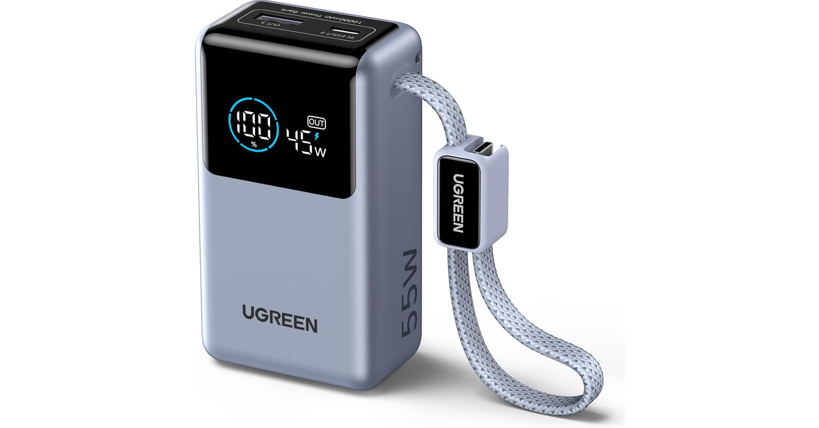 容量1万mAhと45W出力の「UGREEN モバイルバッテリー PB727」がタイム
