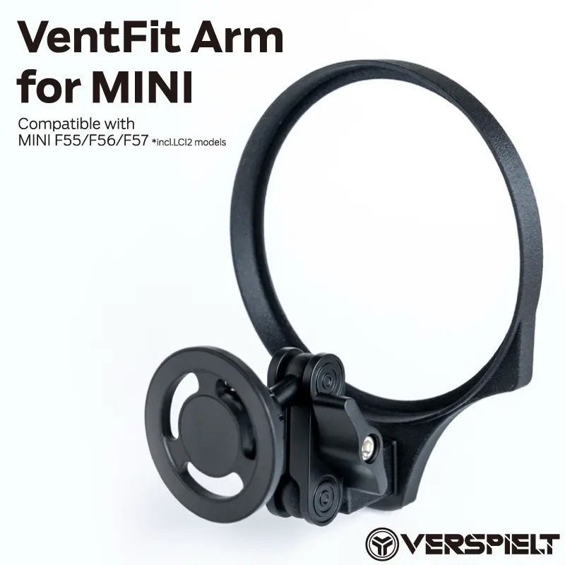 エアコン吹出口部品と一体化　MINI専用設計の車載スマホホルダー「VentFit Arm for MINI」発売