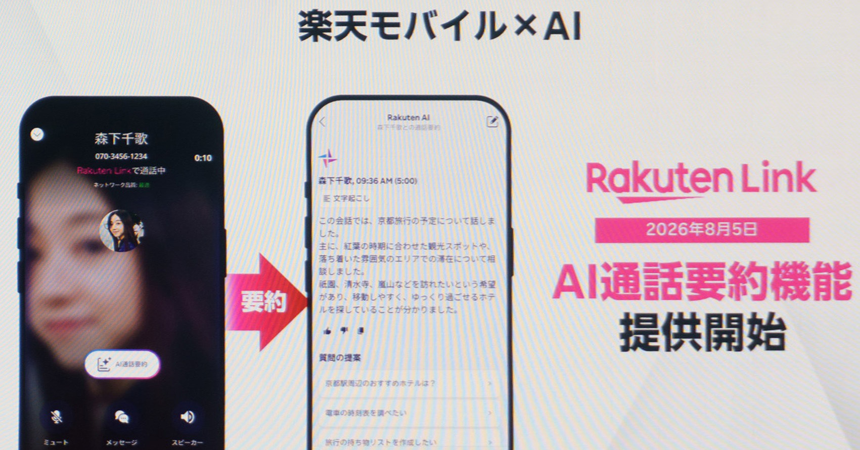 [ITmedia Mobile] Rakuten Linkに「AI通話要約機能」、楽天モバイル契約者は追加料金なしで使える