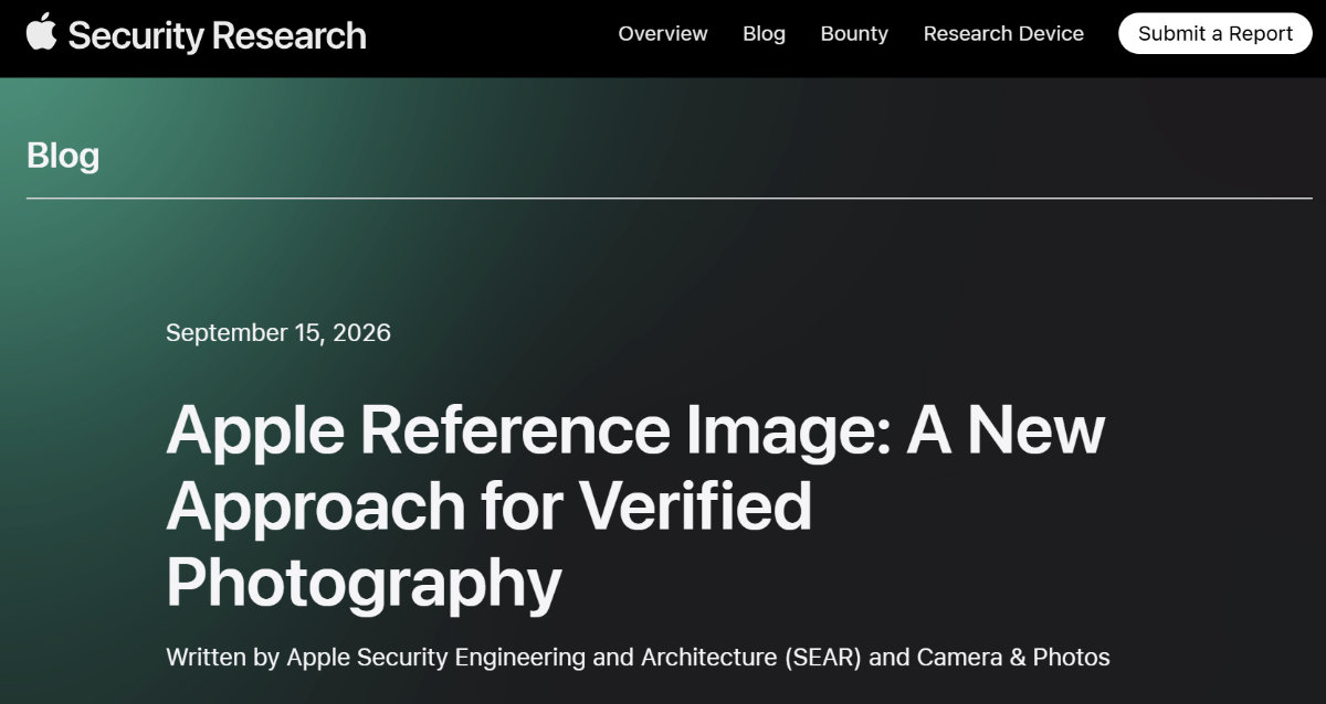 Apple、“本物の写真”を証明する「Apple Reference Image」 iPhone 18