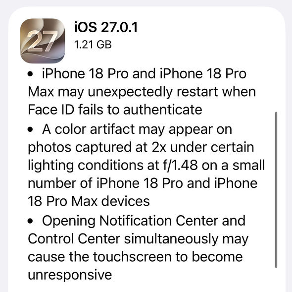iOS 27.0.1