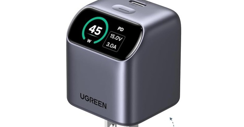 充電状況が見えるディスプレイ付き「UGREEN 45W USB Type-C 急速充電器」がセールで15％オフの3380円に
