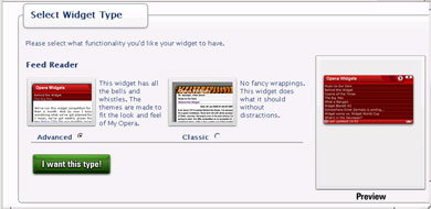 opera widgetize