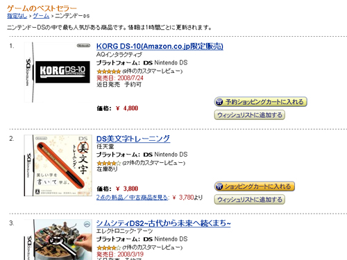 Korg Ds 10 がamazonで1位に Itmedia News