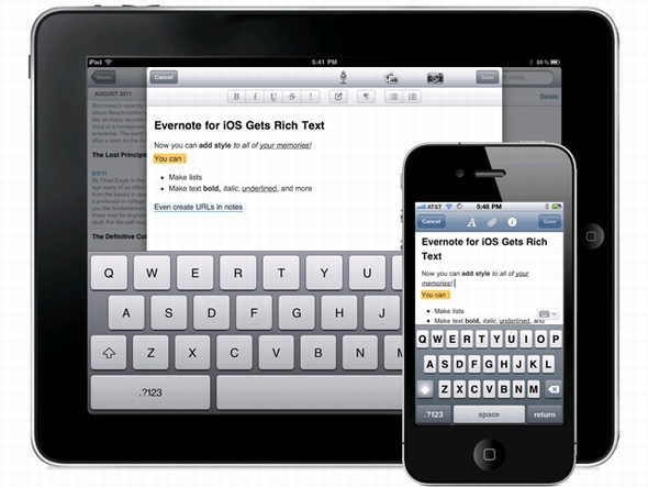 Evernote Ios版アプリにリッチテキスト編集などの新機能を追加 Itmedia News