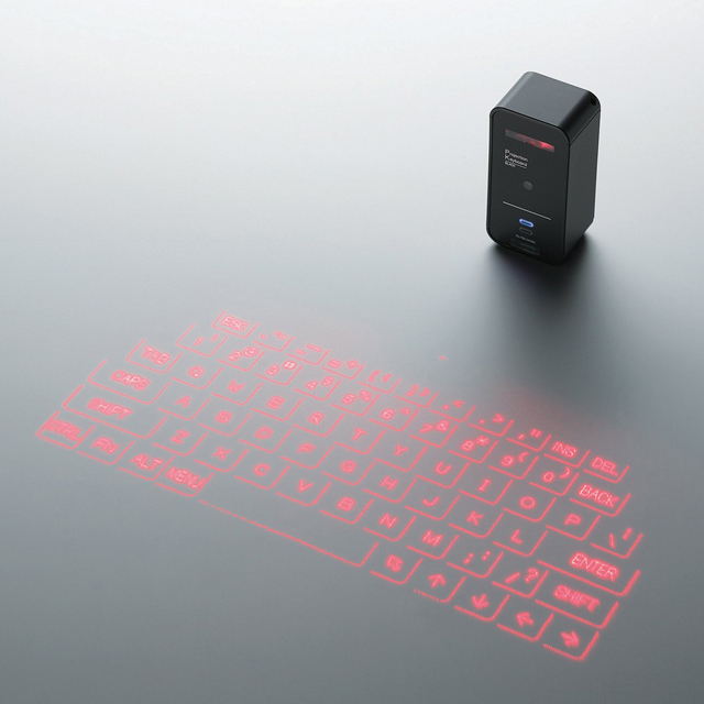 赤い光でキーを投影するスマホ用キーボード、エレコムが発売：新製品
