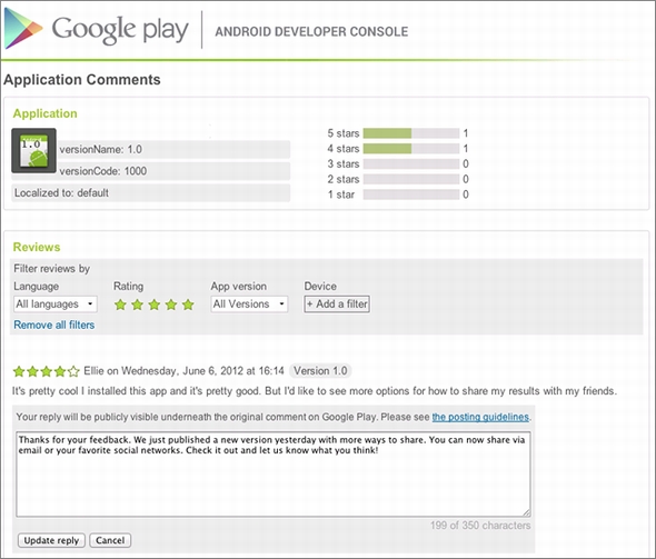 Google Playにandroidアプリ開発者がユーザーレビューにコメントする機能 Itmedia News
