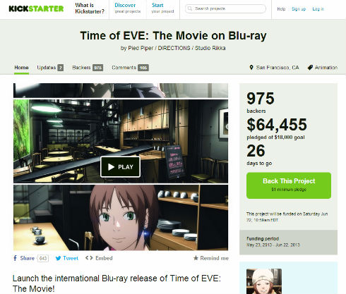 アニメ イヴの時間 英語版制作プロジェクト Kickstarterで出資6万ドル突破 Itmedia News
