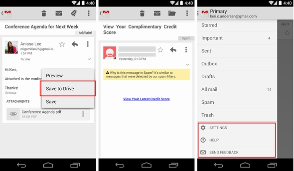 Android版gmail 添付ファイルのgoogleドライブへの保存が可能に Itmedia News