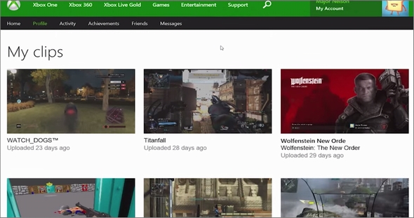 Xbox Oneのプロフィールページに録画クリップ表示コーナー Itmedia News