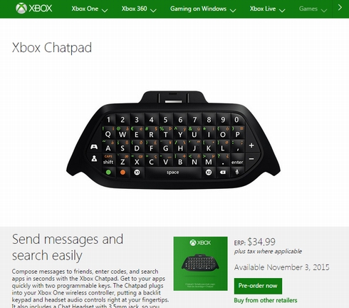 Xbox One版Windows 10は11月リリース コントローラ用QWERTYキーパッド 