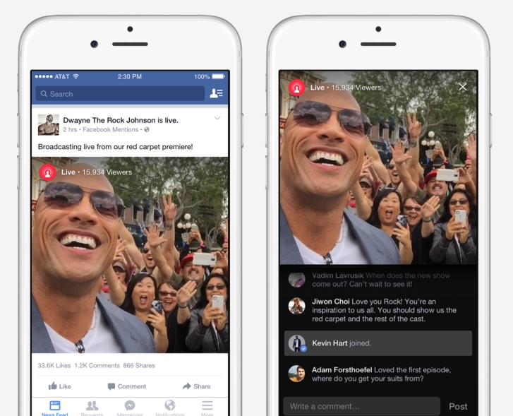 Facebook ライブ中継機能 Live をセレブオンリーで公開 Itmedia News