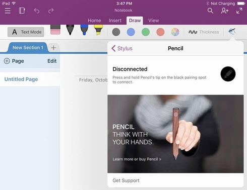 apple pencil and onenote